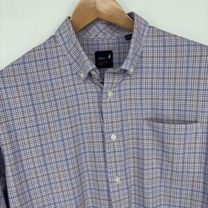 Johnnie-O Performance Everest Shirt Mens XL Grape Plaid Button Down Preppy